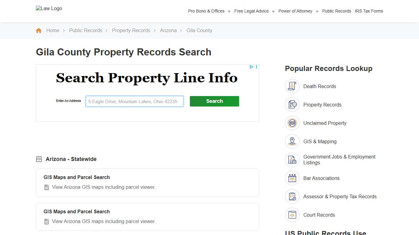 Gila County Property Records Search - LawInfoPedia