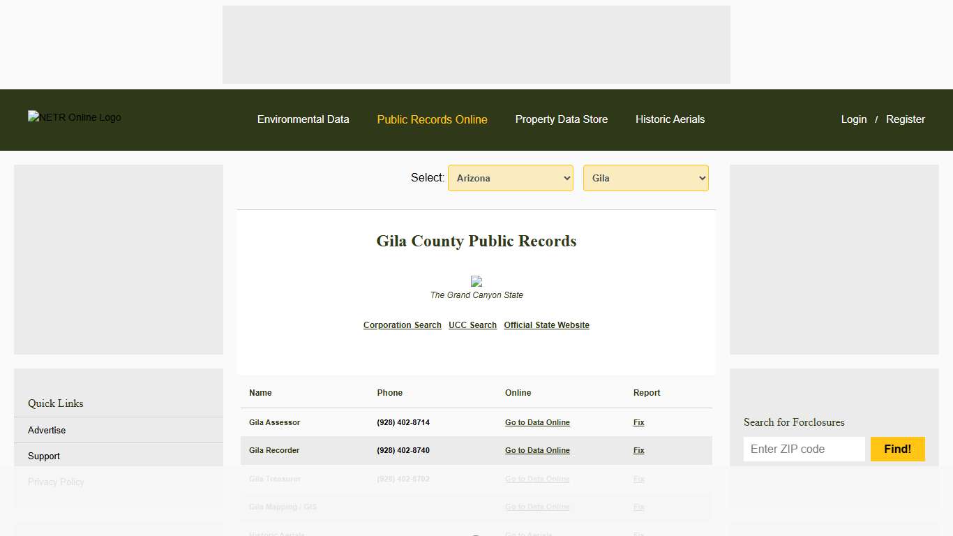 NETR Online • Gila • Gila Public Records, Search Gila Records, Gila Property Tax, Arizona Property Search, Arizona Assessor